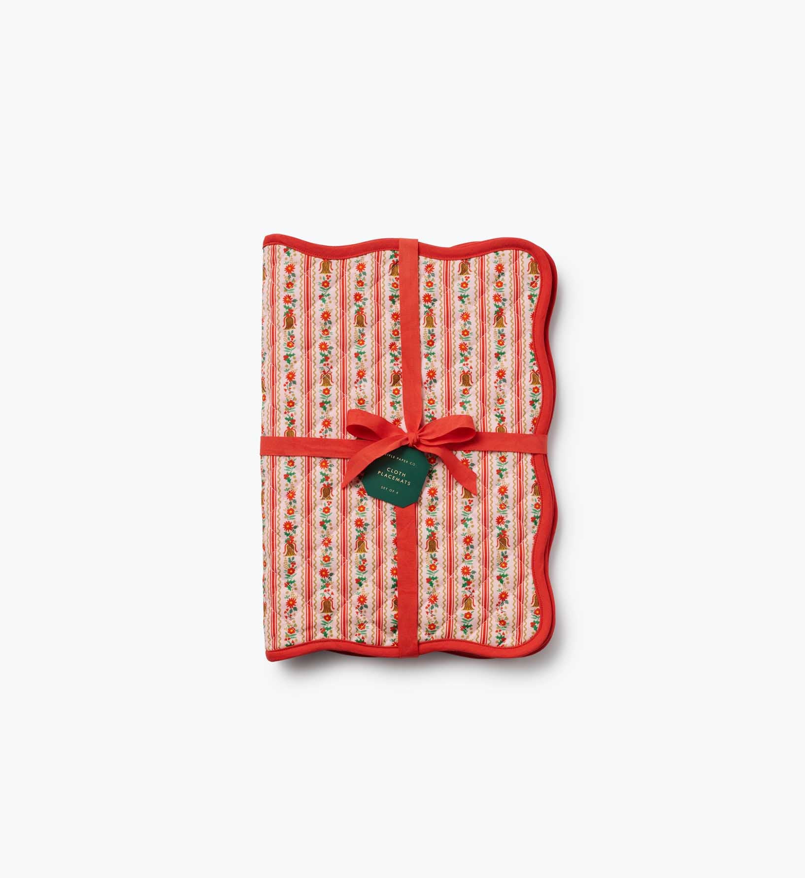 Cotton Placemat Set - Holly Jolly